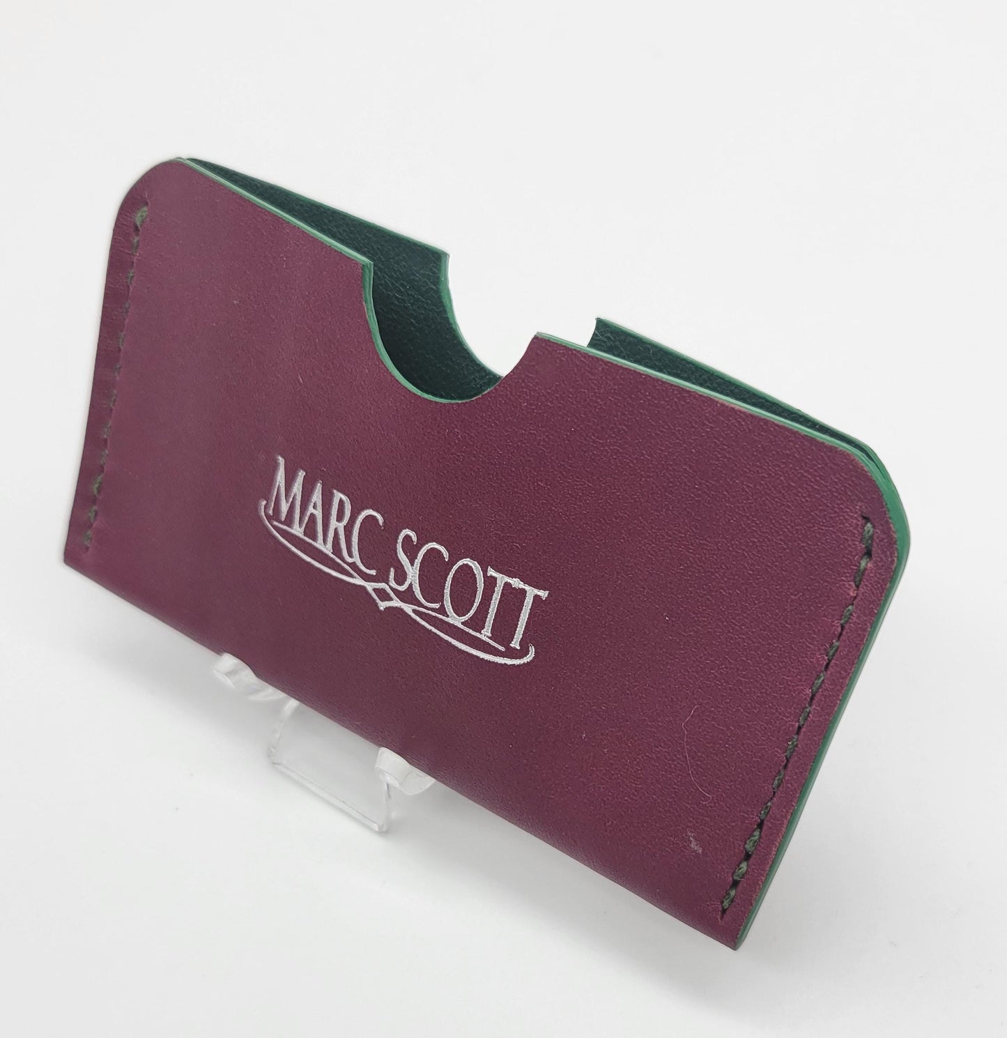 Zab - Card Wallet - Single Slot - Multi-Card Holder - Maroon/Green