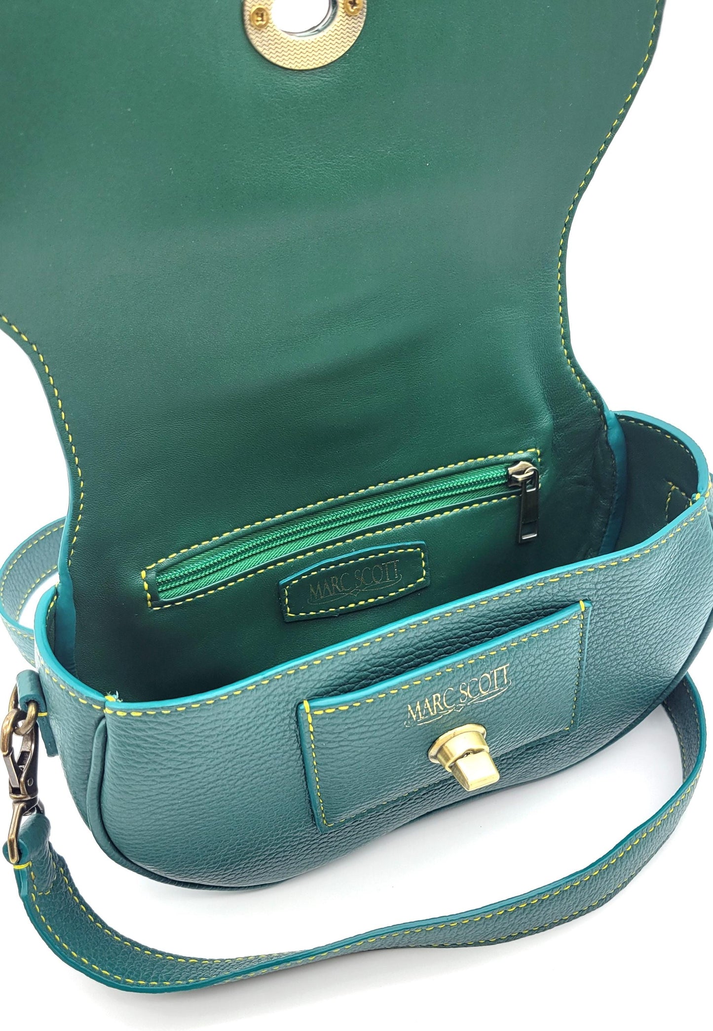Ava - Soft Shell Handbag - Green Leather