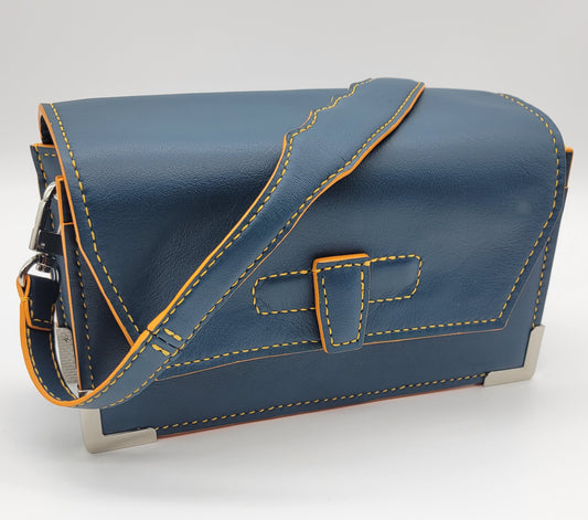 Amira - Blue Leather Handbag
