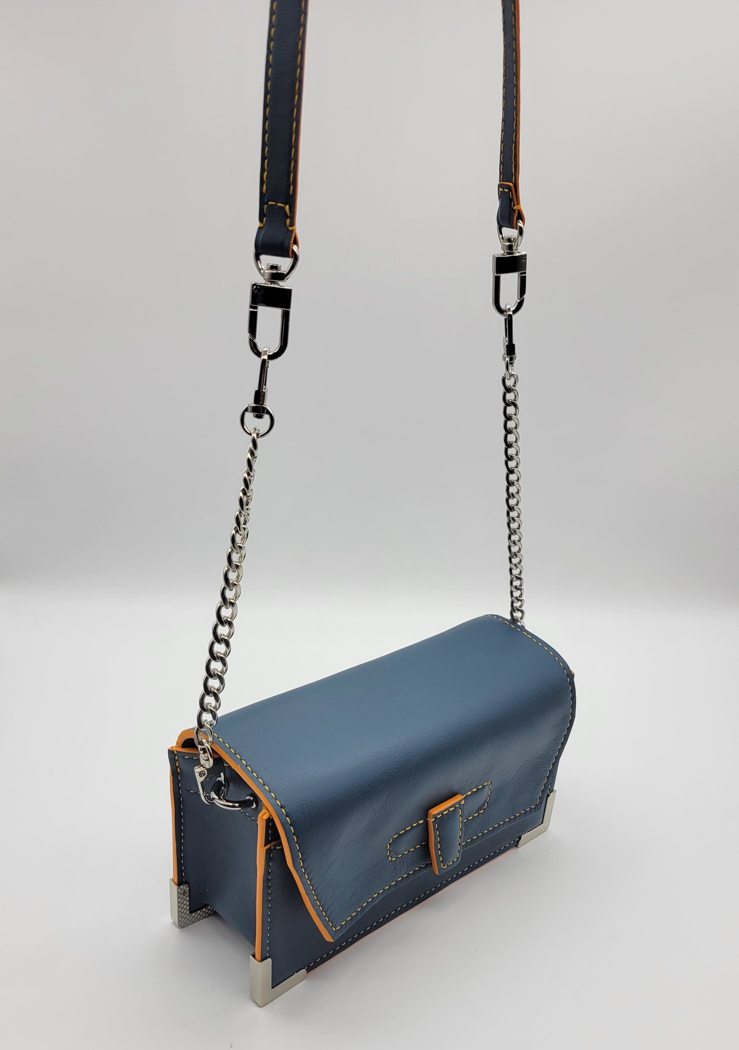 Amira - Blue Leather Handbag