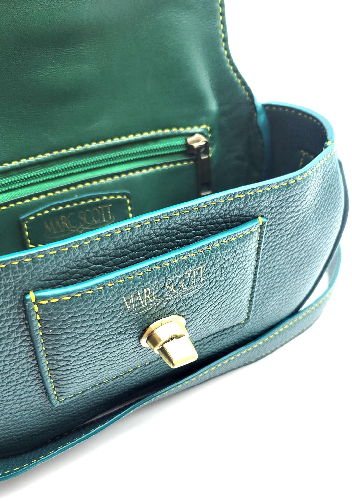 Ava - Soft Shell Handbag - Green Leather