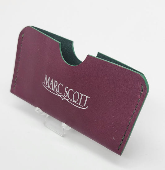 Zab - Card Wallet - Single Slot - Multi-Card Holder - Maroon/Green